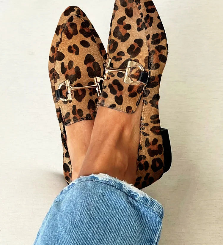Gia - Élégantes Mocassins Imprimé Léopard