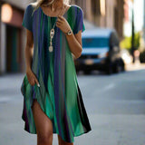 Genna - Décontractée Robe Boho à Dégradé