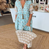 MANA | Robe Midi Florale Chic avec Col en V