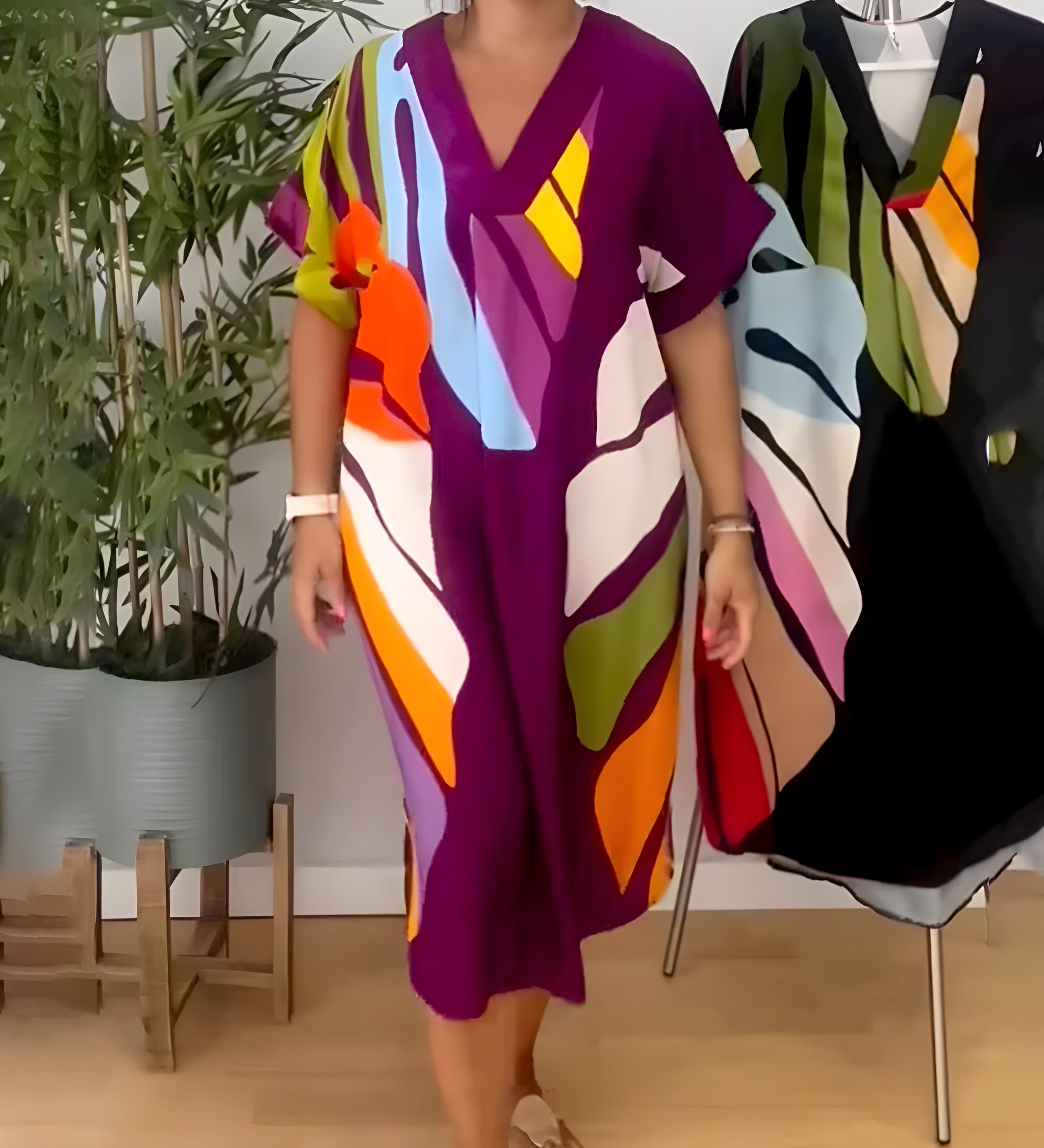 Rianna - Robe à Motif Abstrait