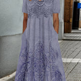 INDIGO | Élégante Robe Midi à Motif Floral
