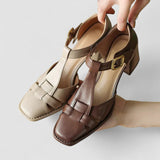 Scarlett – Talons Carrés Orthopédiques à Bride en T