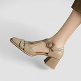 Scarlett – Talons Carrés Orthopédiques à Bride en T