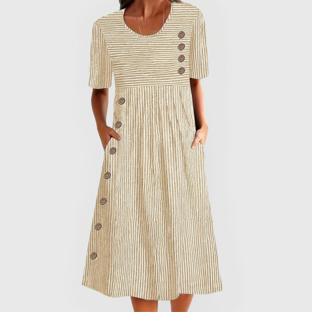 JARNA | Rayé Midi Robe
