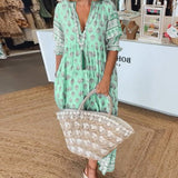 MANA | Robe Midi Florale Chic avec Col en V