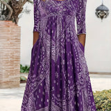 ELOWEN | Robe Midi Casual à Manches Longues