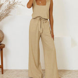 Megan - Ensemble Minimaliste avec Top et Pantalon Évasé