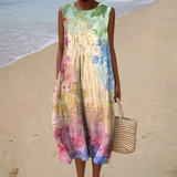 Robe d'Été Décontractée Sans Manches