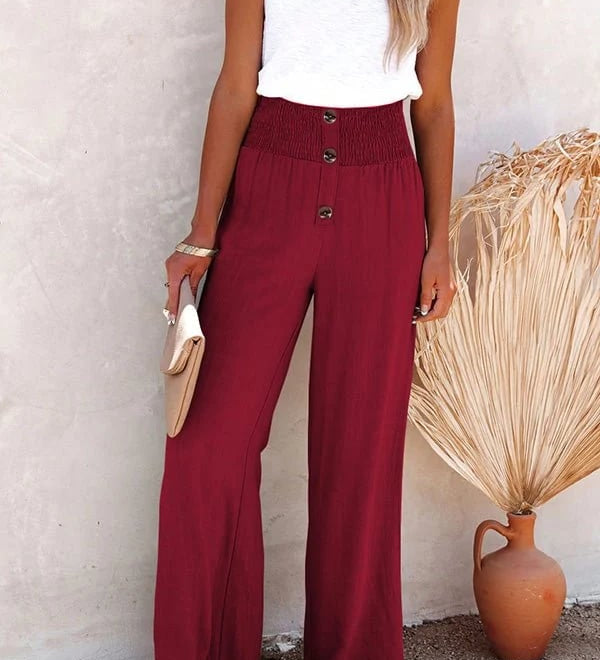 Riana - Pantalon Détendu à Taille Haute