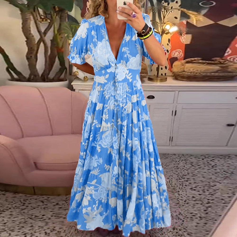 Floriana - Robe à Fleurs Éclatantes
