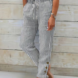 Raquelle - Pantalon Décontracté à Rayures