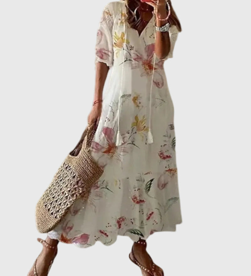 Amalia | Robe Maxi Vintage d'Été au Style Boho