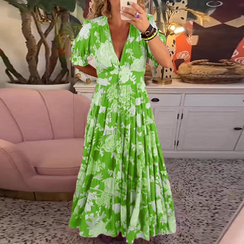 Floriana - Robe à Fleurs Éclatantes