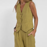 Aira - Ensemble Gilet Boutonné et Pantalon Large