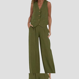 Aira - Ensemble Gilet Boutonné et Pantalon Large