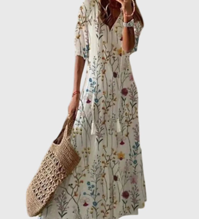 Amalia | Robe Maxi Vintage d'Été au Style Boho