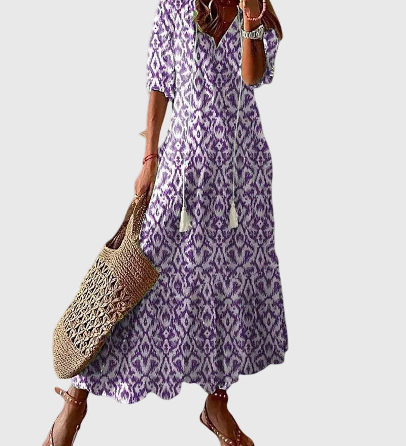 Amalia | Robe Maxi Vintage d'Été au Style Boho