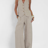 Aira - Ensemble Gilet Boutonné et Pantalon Large