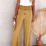Riana - Pantalon Détendu à Taille Haute