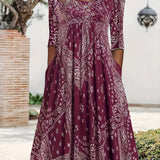 ELOWEN | Robe Midi Casual à Manches Longues