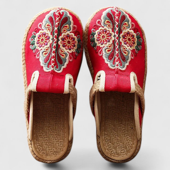 Clarize - Sandales Plates avec Broderies