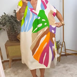 Rianna - Robe à Motif Abstrait