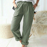 Neria - Pantalon en Tissu Doux
