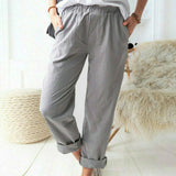 Neria - Pantalon en Tissu Doux