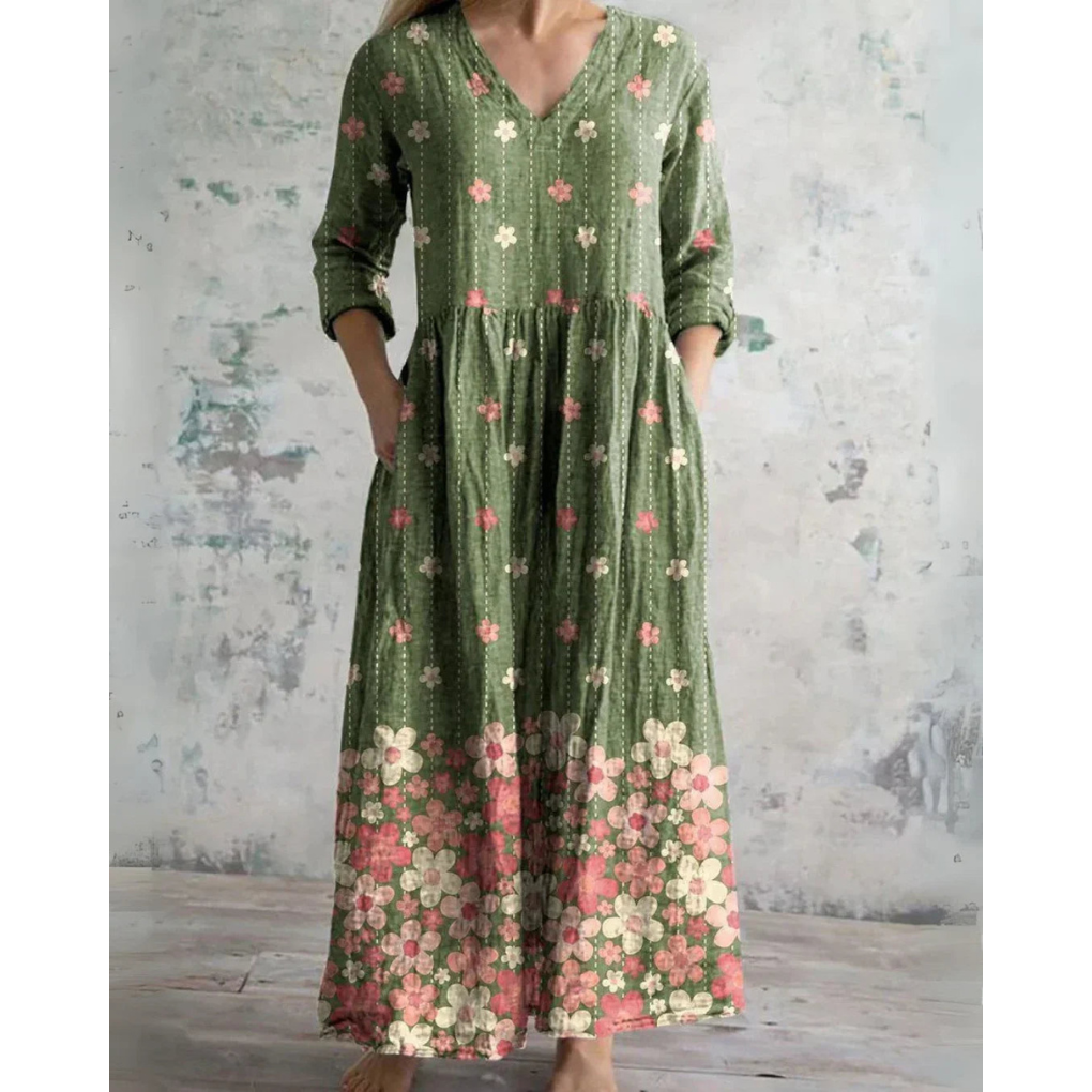 ELEANOR | Robe Maxi Fleurie Vintage