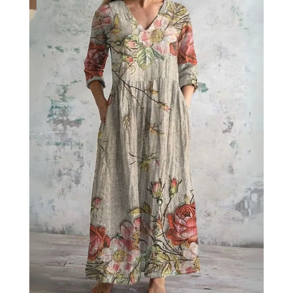 ELEANOR | Robe Maxi Fleurie Vintage