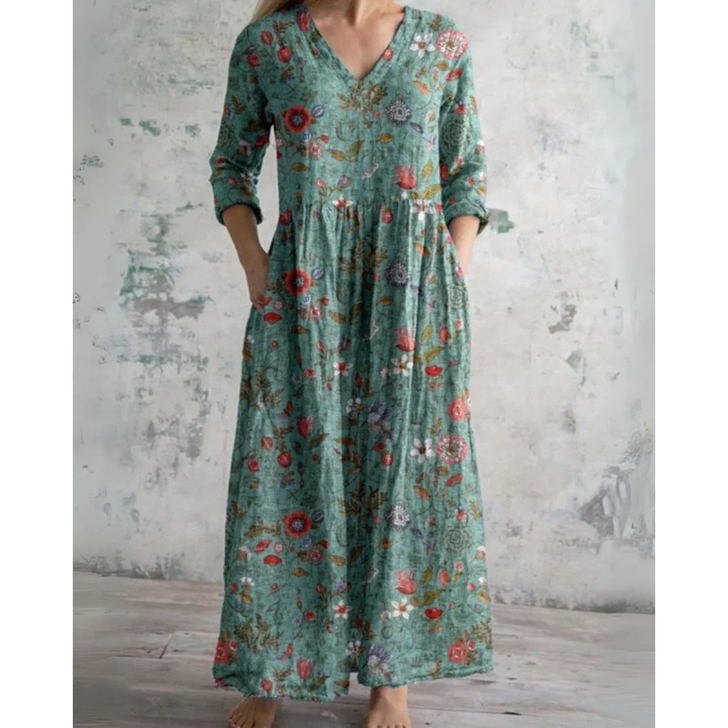 ELEANOR | Robe Maxi Fleurie Vintage