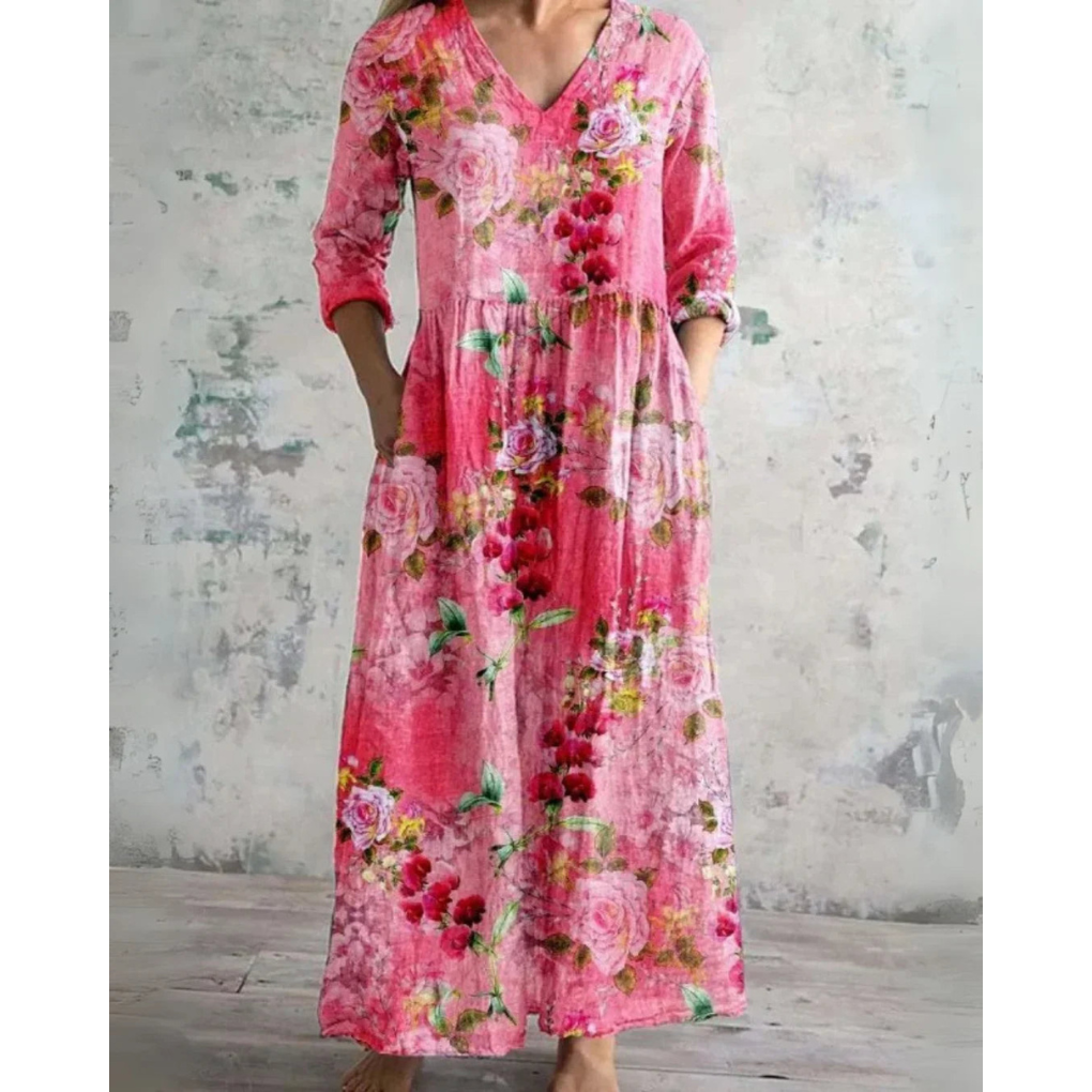 ELEANOR | Robe Maxi Fleurie Vintage