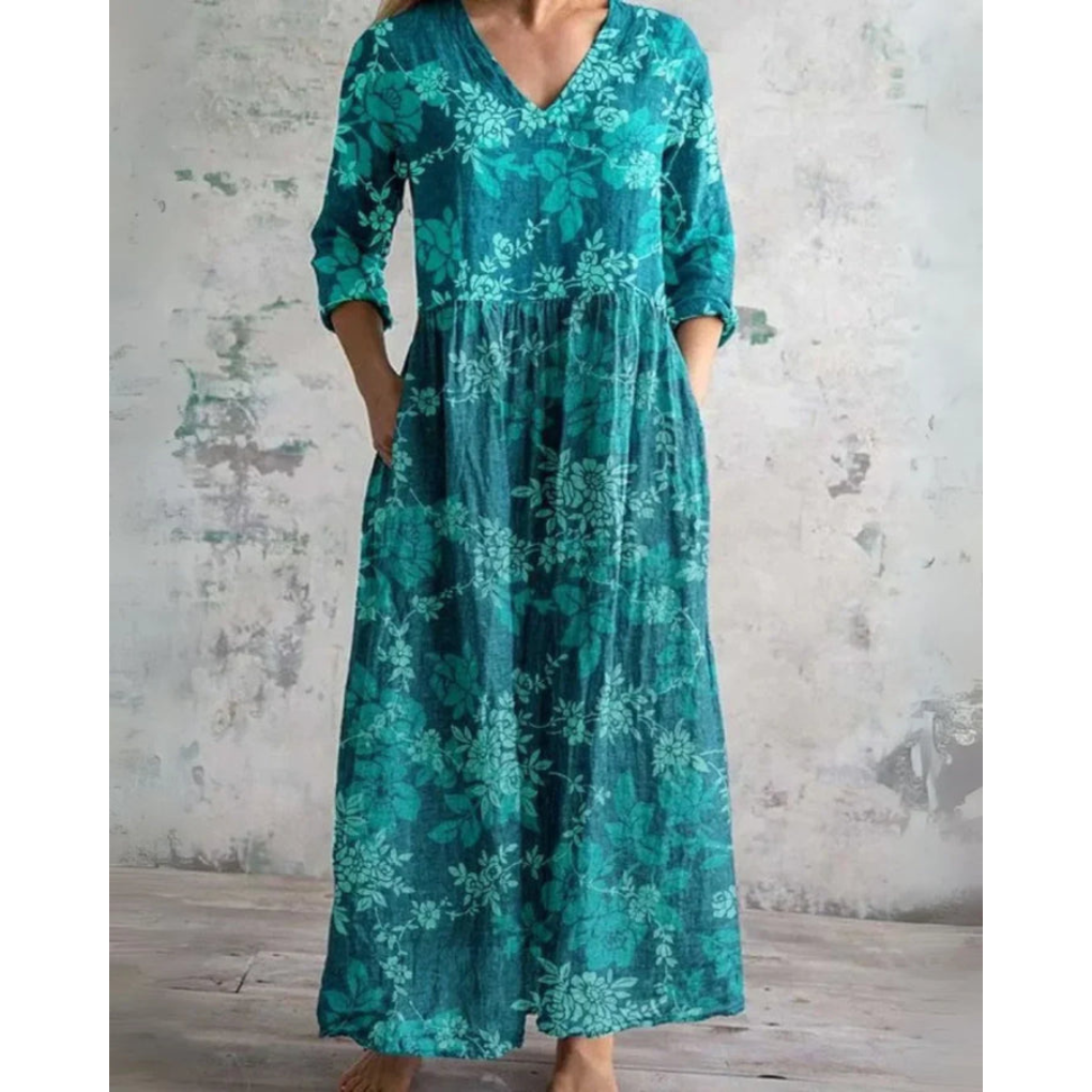 ELEANOR | Robe Maxi Fleurie Vintage