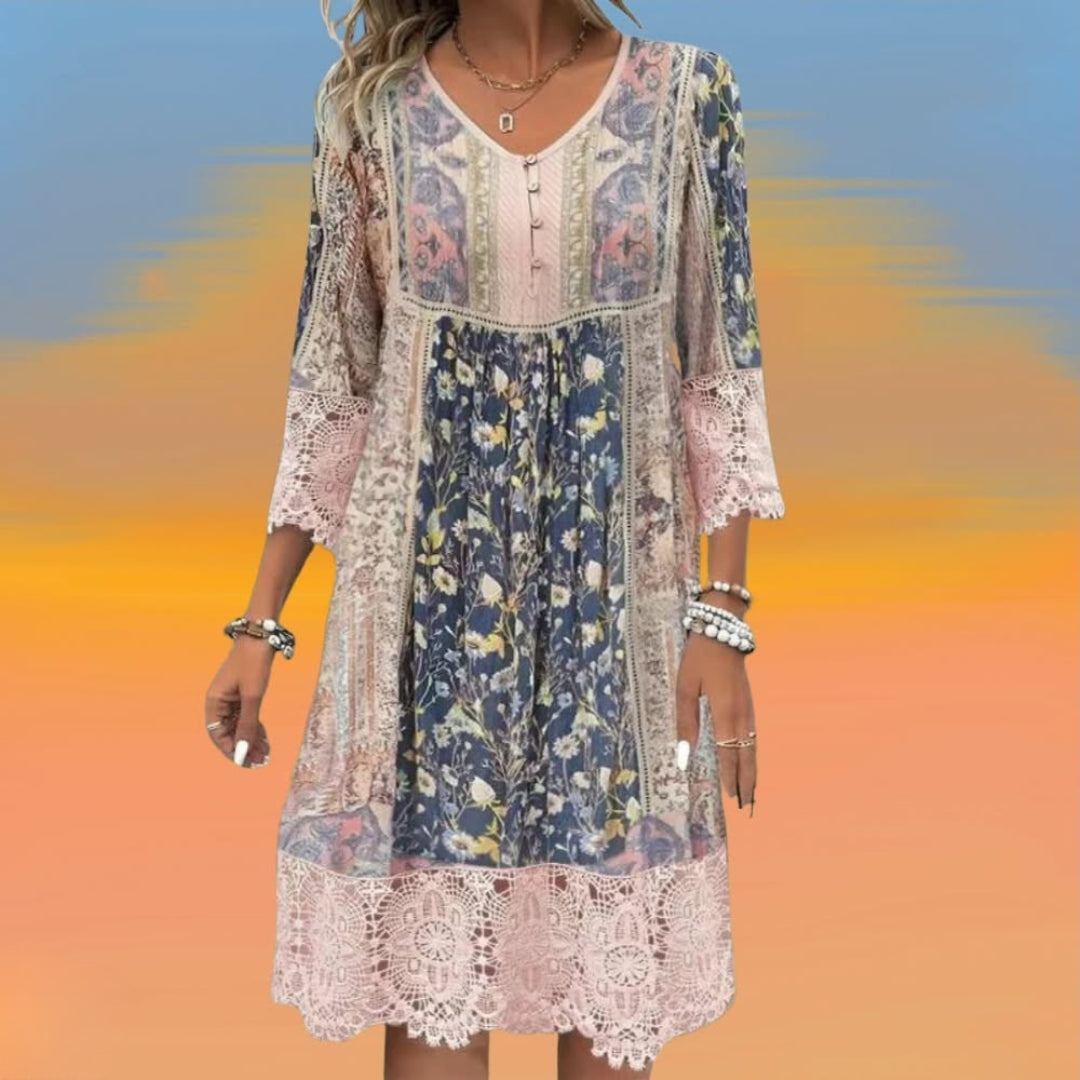 NAYA | Robe Midi Fluide Boho Luxe