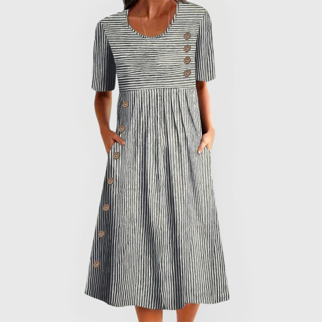 JARNA | Rayé Midi Robe