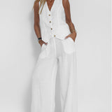 Aira - Ensemble Gilet Boutonné et Pantalon Large