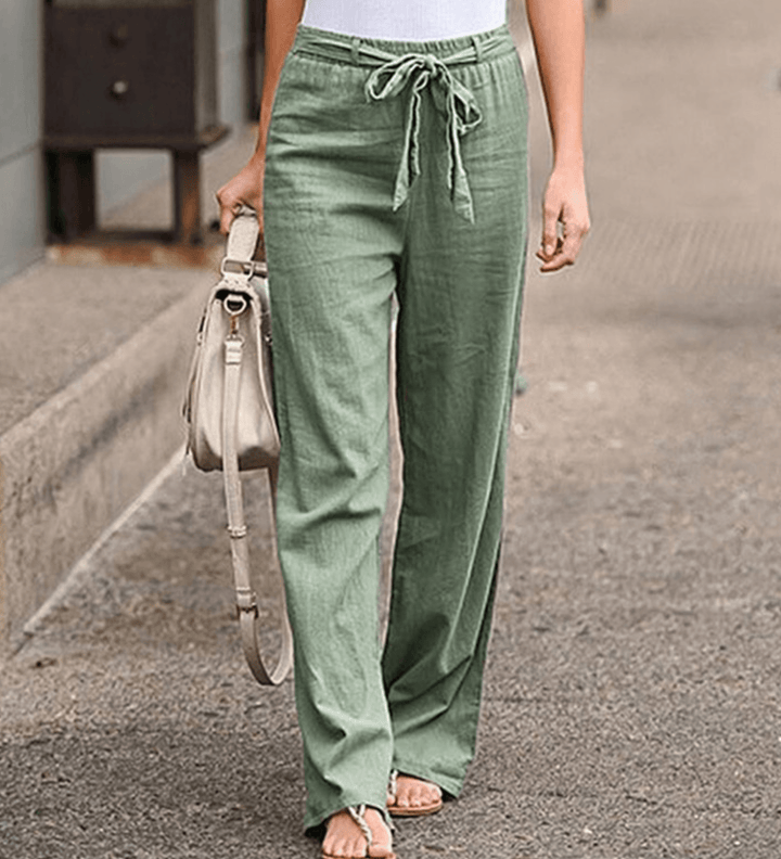 Joleen - Pantalon Femme Confortable avec Cordon et Taille Élastique