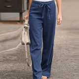 Joleen - Pantalon Femme Confortable avec Cordon et Taille Élastique