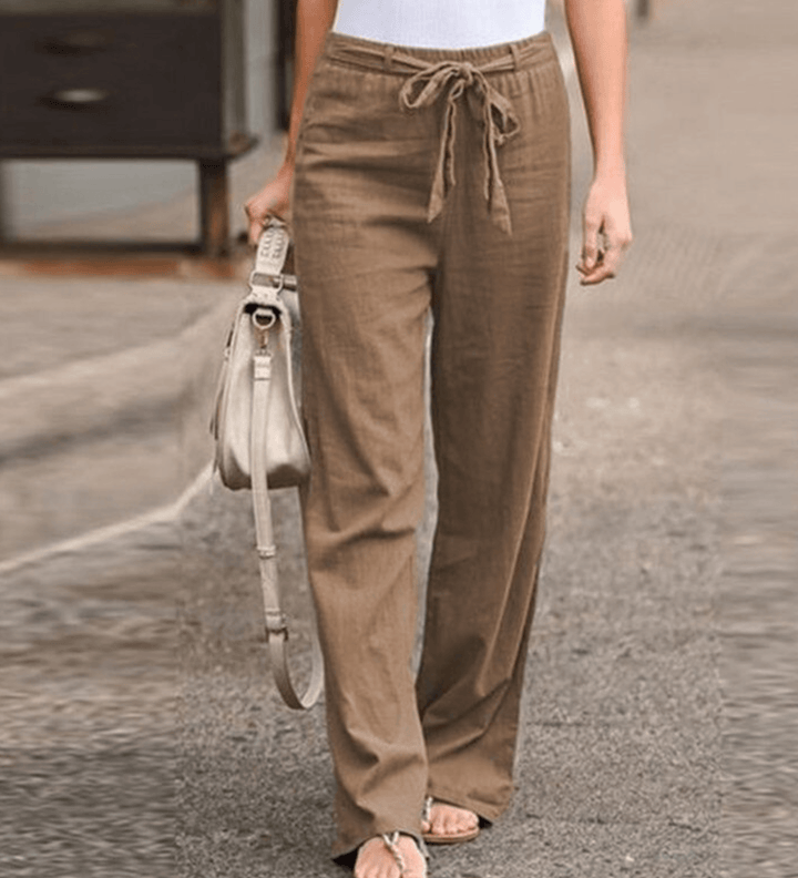 Joleen - Pantalon Femme Confortable avec Cordon et Taille Élastique