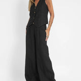 Aira - Ensemble Gilet Boutonné et Pantalon Large