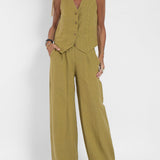 Aira - Ensemble Gilet Boutonné et Pantalon Large
