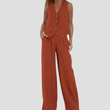 Aira - Ensemble Gilet Boutonné et Pantalon Large