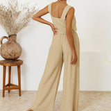 Megan - Ensemble Minimaliste avec Top et Pantalon Évasé
