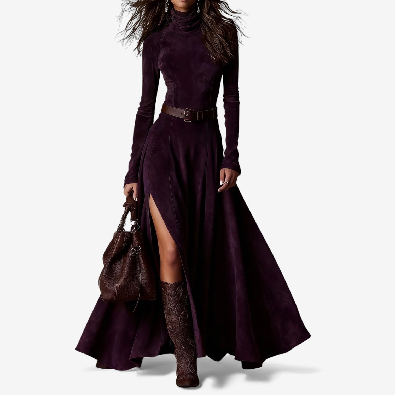 Élodie | Élégante robe longue avec ceinture intégrée