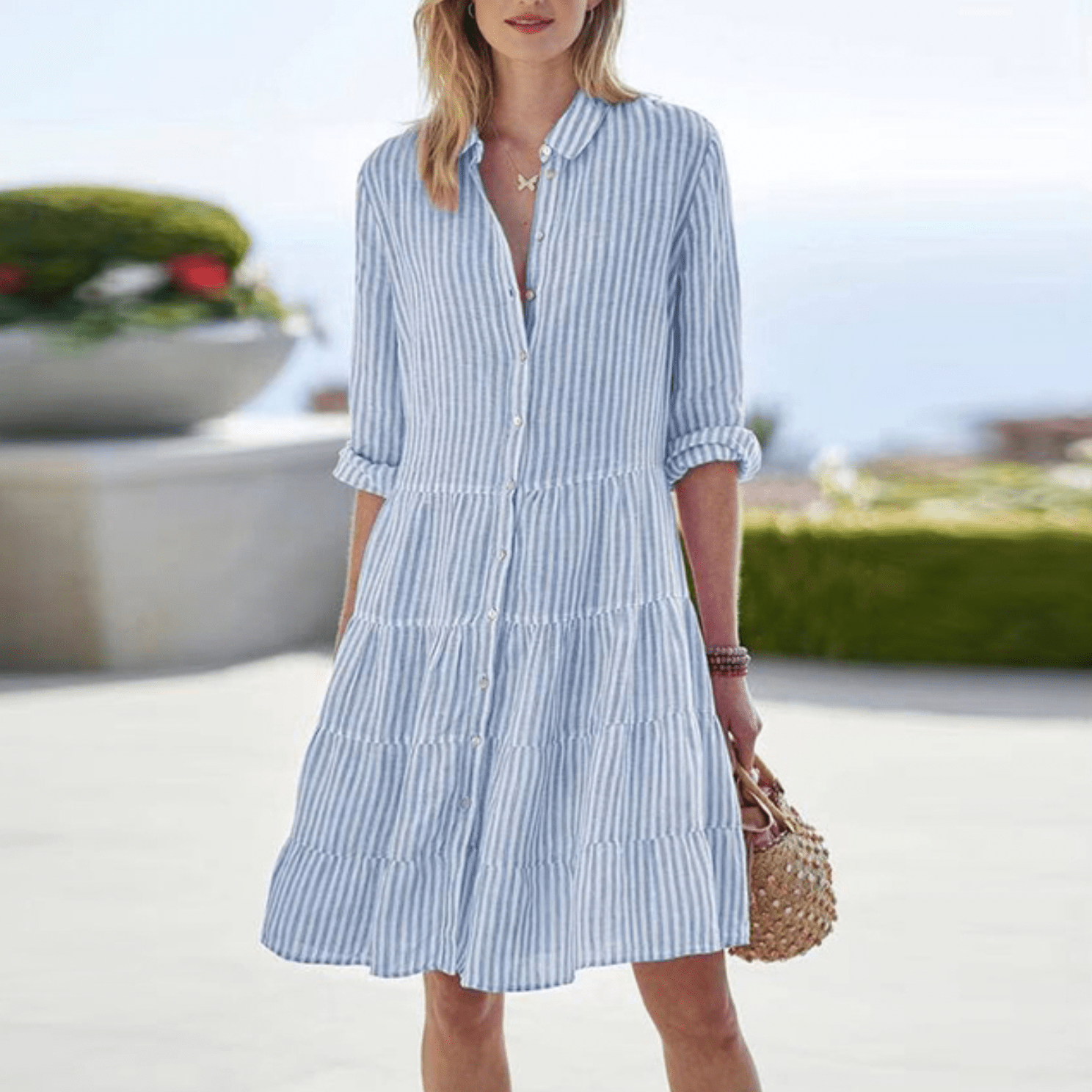 LOLITA | Robe Rayée Inspirée des Côtes Aériennes