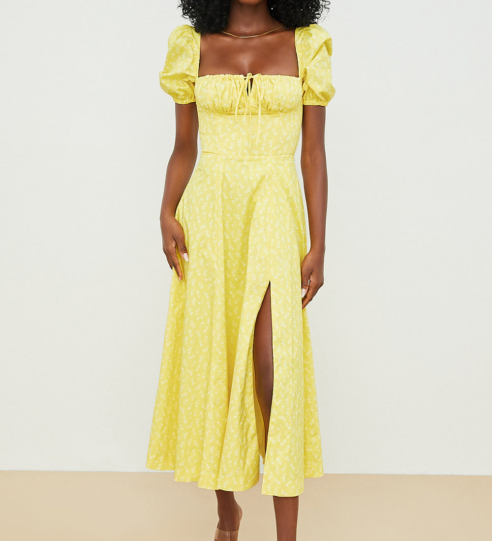 Aviana - Robe Bloom à Manches Bouffantes