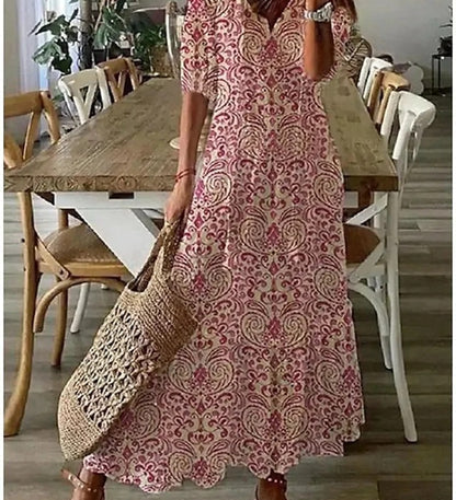 Michaela - Robe Boho avec Ceinture Élastique